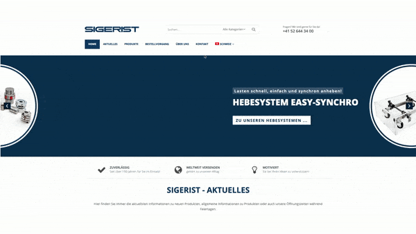 Sigerist Onlineshop (Website) von der Webagentur Hingucker