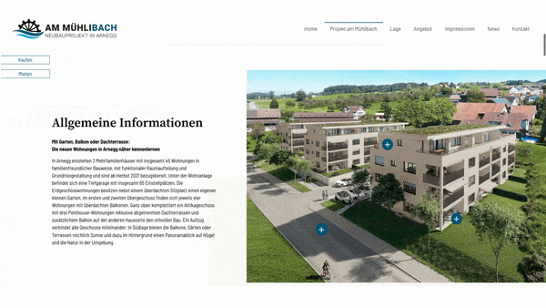 Am Mühlibach Immobilien Website von der Webagentur Hingucker