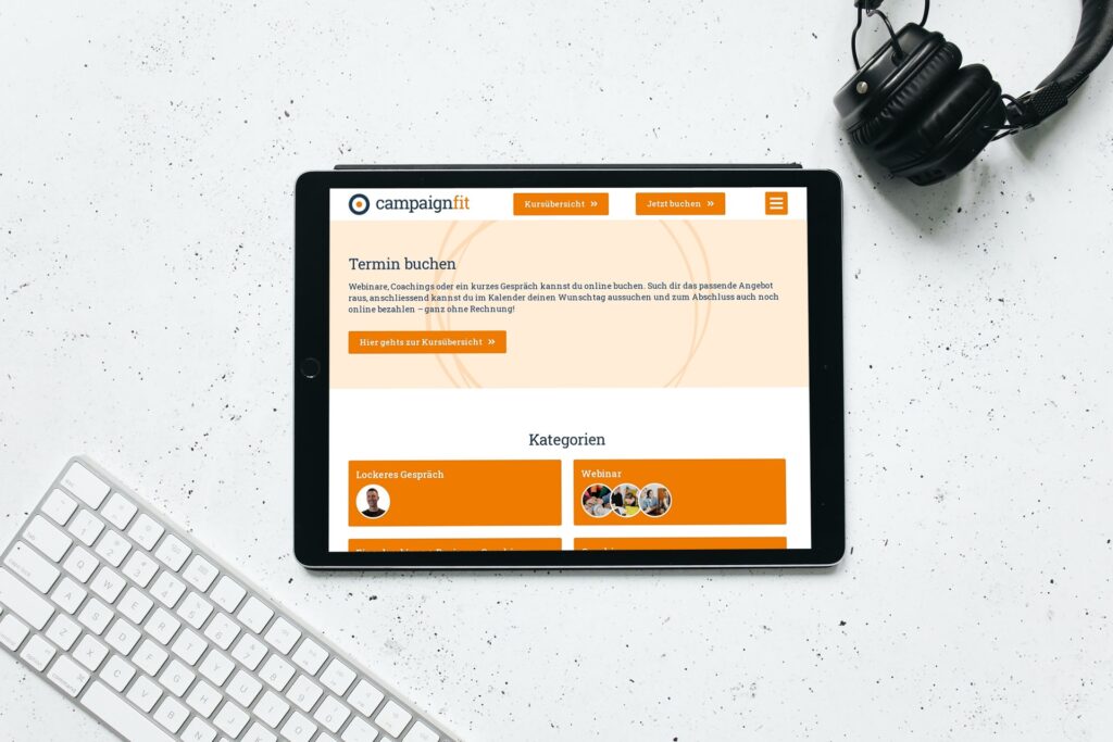 Gelernt um zu lernen: Kurswebsite und Buchungstool für campaignfit
