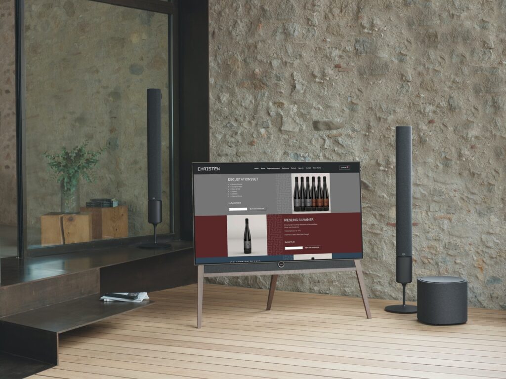 Schummrig schöner Onlineshop für lokalen Weinproduzenten