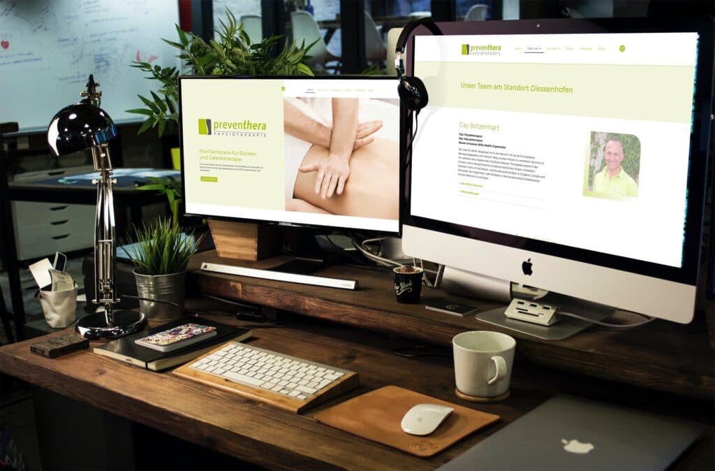 Bewegende Firmenwebsite für Physiotherapeuten
